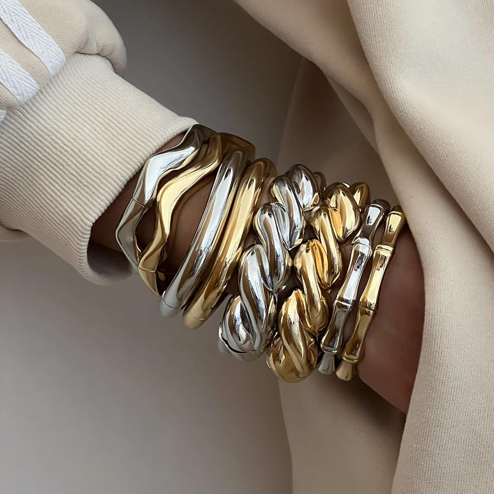 Fashion cross-border e-commerce new jewelry simple circle ancient gold open bracelet personalized irregular alloy bracelet