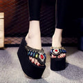 Shining jiao women's sandals 2026 new style outdoor flip-flops super high heel slippers women's summer internet celebrity fashion beach shoes