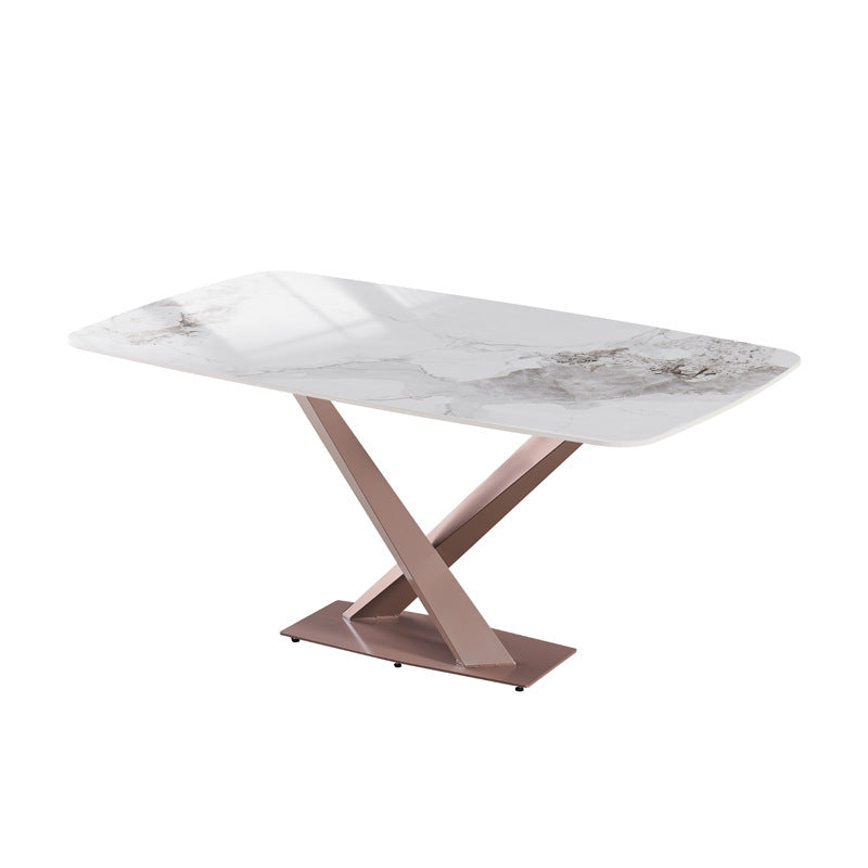 Factory direct italian-inspired luxury sintered stone dining table - modern minimalist rectangular dining table for small spaces