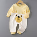 Baby long sleeves bag butt pure cotton breathable male and female baby spring & fall summer jumpsuit small monthly long climbing hoodie