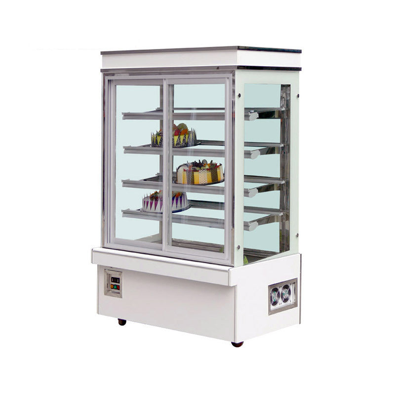 Small front and rear door desktop cake cabinet commercial dessert pastry mousse baking bread curved refrigerated cake cabinet