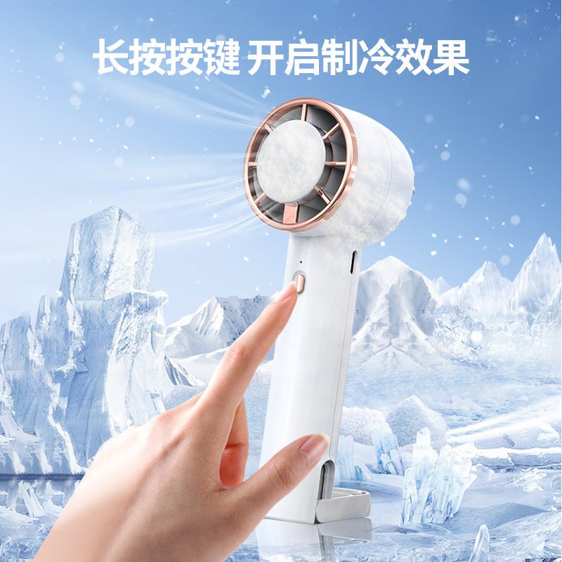 New outdoor handheld cooling fan - home desktop stand, small portable hiking buckle, customizable outdoor fan