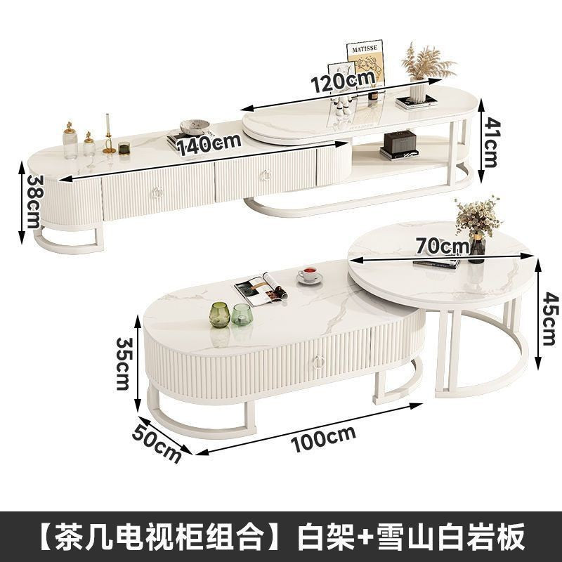 Cream style slate coffee table living room for homeaccessible luxury modern casual small apartment tea table popularfor home living room coffee table