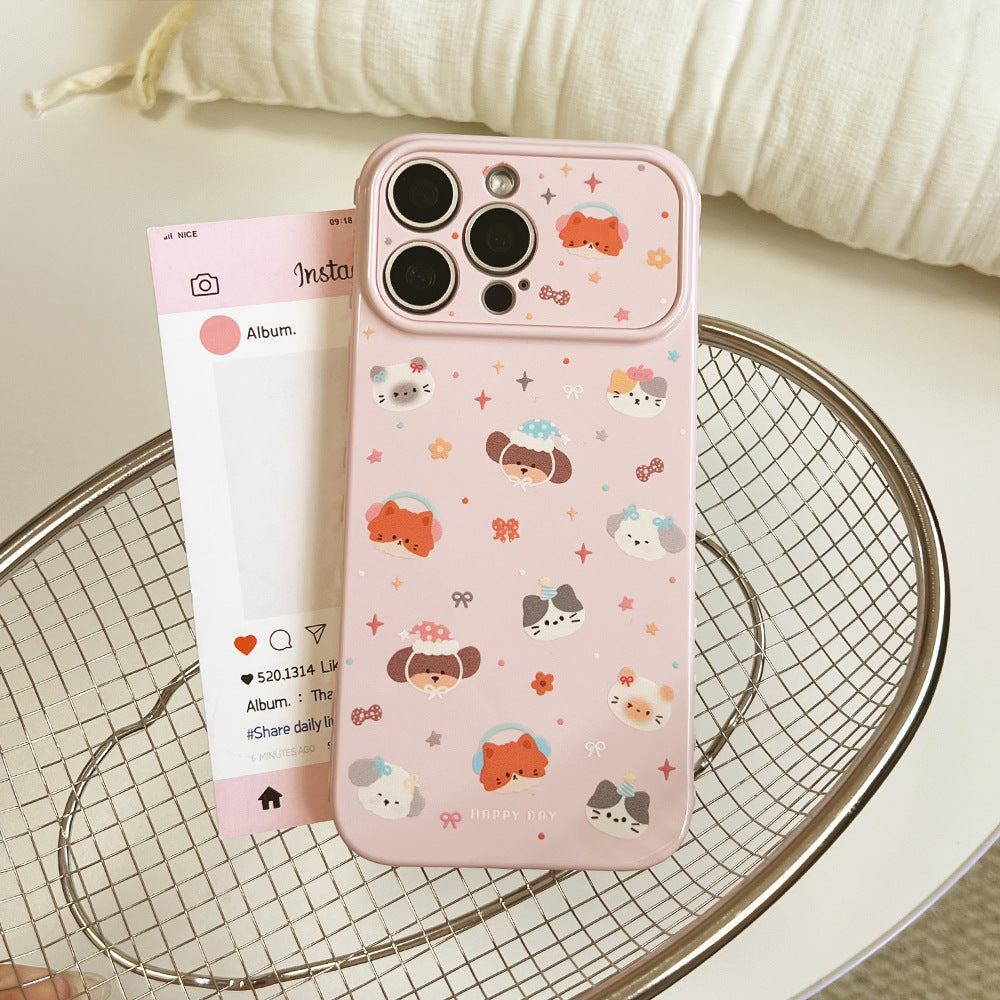Full coverage cartoon animal design phone case for apple 17 pro max, cute and fun iphone 18 protective cover for 15