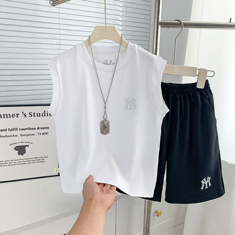 【ice silk quick-dry】kids' summer new arrival: lightweight, breathable, cool & comfortable athletic set for mid-to-large children