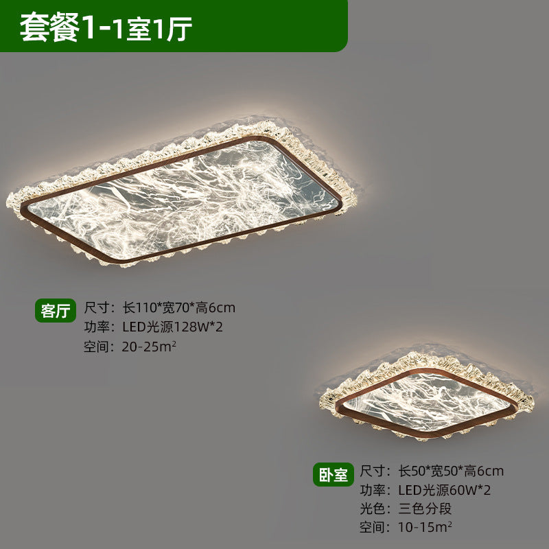 Cloud and mist living room main light Italian light luxury ice crack ceiling light 2025 new modern simple lighting package combination