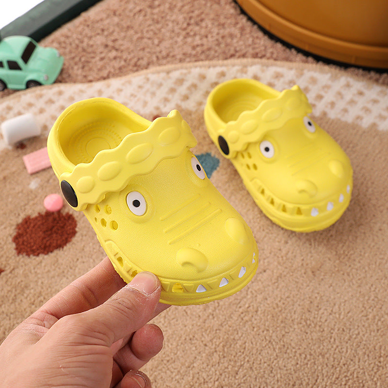 New summer indoor anti-slip korean style baby clogs - cute dinosaur closed-toe sandals for toddlers