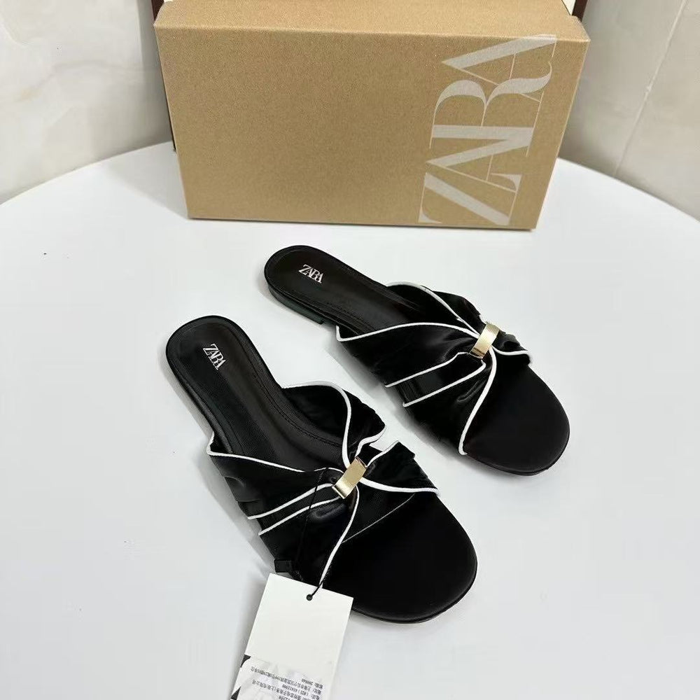 Za summer new arrivals 2025: flat sandals with metal buckle strap - trending style