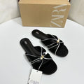 Za summer new arrivals 2025: flat sandals with metal buckle strap - trending style