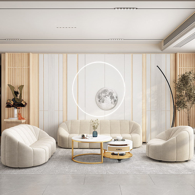 Nordic single minimalist fabric sofa and coffee table set - perfect for small spaces, home leisure, and guest reception