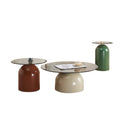 Personalized iron round small tea table tempered glass combination designer living room creative coffee table coffee table