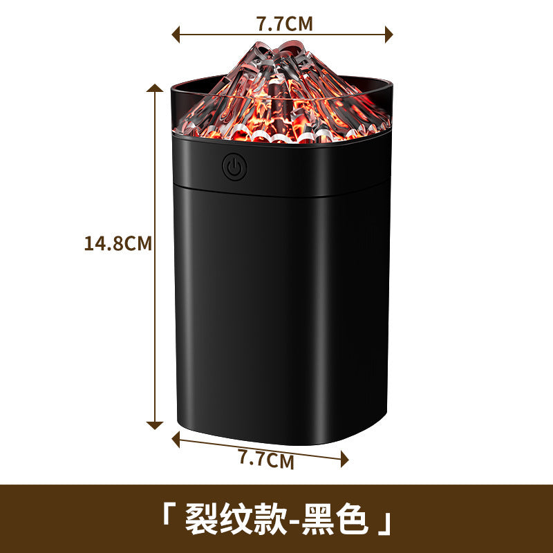 new volcano rainbow flame aroma diffuser, mini home humidifier with ambient light, usb desktop humidifier