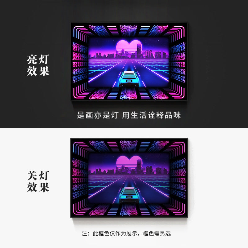 KTV box, private room, luminous hanging paintings, bar, pub, wall decoration painting, e-sports room, cyberpunk style mural