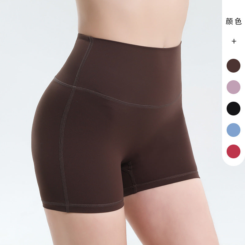 Naked feeling tummy control sexy peach butt fitness pants outdoor cycling running three-quarter pants fitness shorts yoga shorts for women