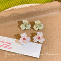 Super sparkly pink gradient zircon flower stud earrings - women's 2026 new arrival, hot spring/summer style, high-end elegant earrings