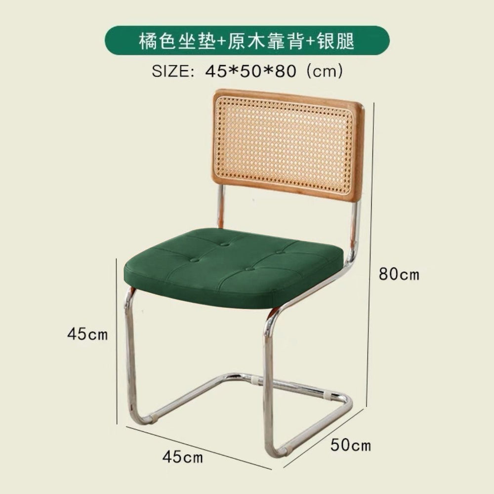 Scandinavian rattan chair iron art for home solid wood backrest chair armrest retro dining chair popularinsaccessible luxury medieval chair