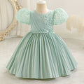 Export children's dress satin classy performance dress girl's evening party princess dress kid dress
