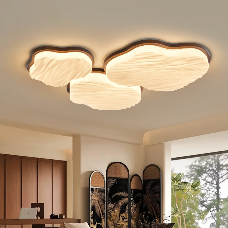 Living room ceiling light 2025 new wabi sand wind cloud eye protection hall main light warm bedroom whole house lighting E