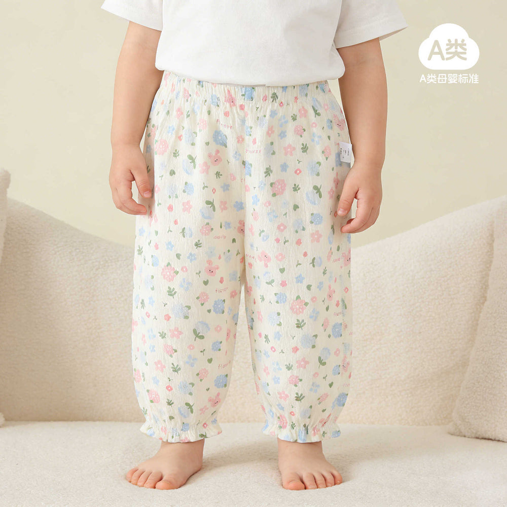 Summer kids anti-mosquito pants baby casual cartoon pants infant thin bloomers 1-2 years old big butt pants