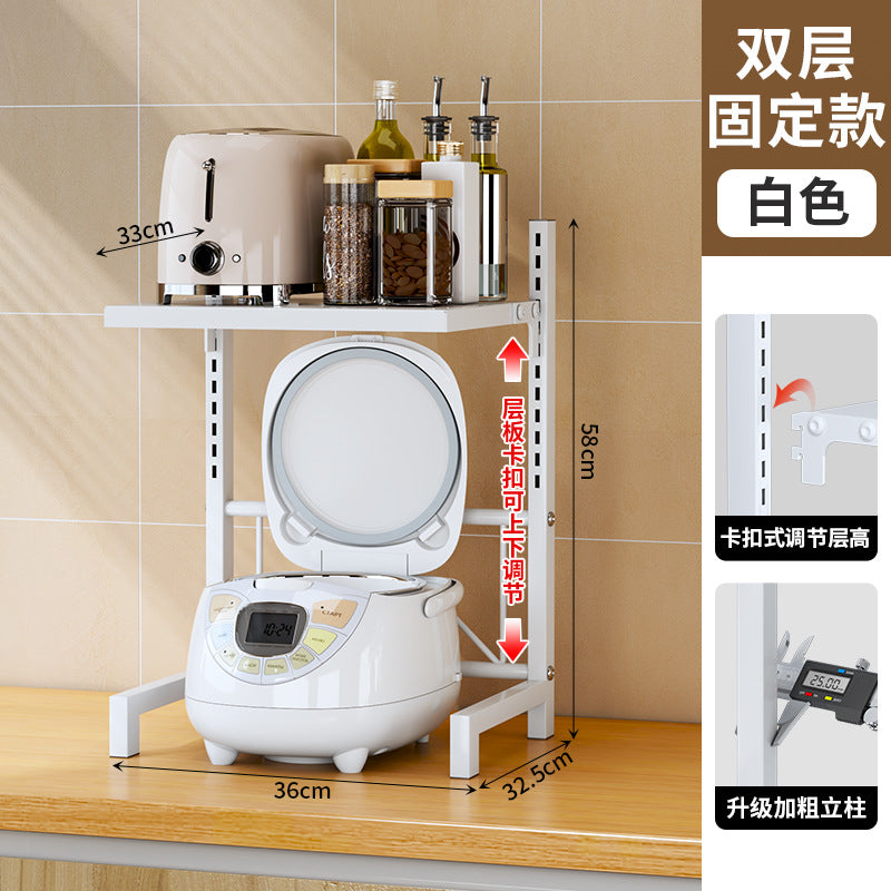 One piece of storage rack, delivery cabinet, carbon steel, kitchen rack, telescopic rice cooker, easy to clean and multi-functional storage