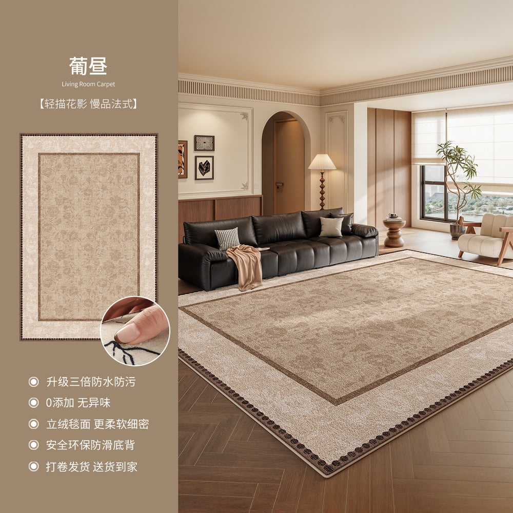 Carpet living room french retro2026new arrival medieval no-wash wipeable waterproof anti-fouling bedroom maintenance-free bedside blanket
