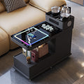 Movable sofa side table, smart water boiling and tea making, with wireless charging, bluetooth audio, all solid wood side table, enlarged water bucket