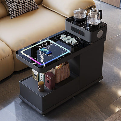 Movable sofa side table, smart water boiling and tea making, with wireless charging, bluetooth audio, all solid wood side table, enlarged water bucket