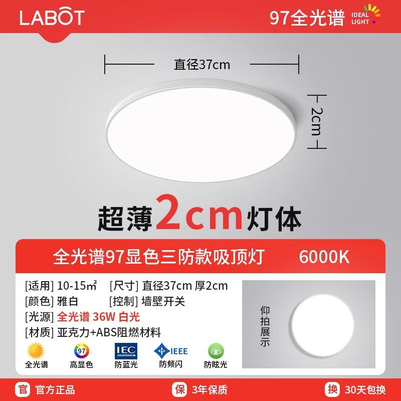 Three-proof full-spectrum ceiling light led living room light simple aisle light balcony light eye protection round bedroom light manufacturer