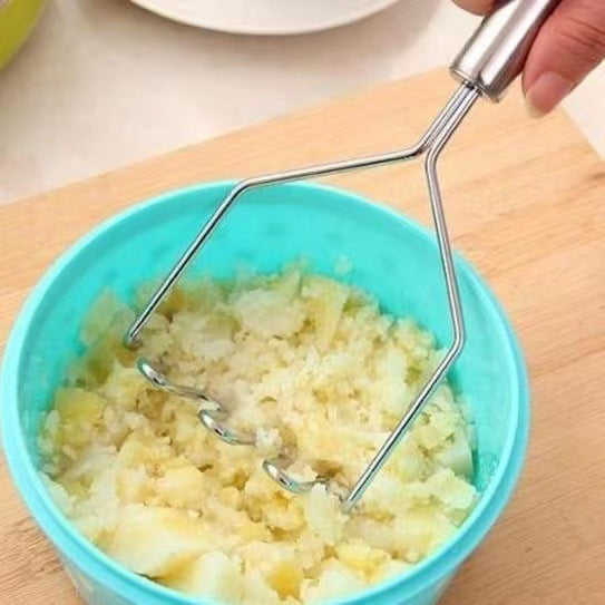 Kitchen masher stainless steel potato masher baby food supplement manual fruit crusher