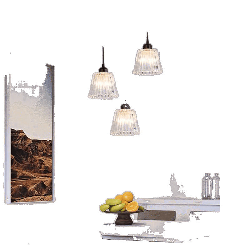 Minimalist personalized bar lighting aisle light luxury Internet celebrity meal restaurant chandelier three modern creative glass chandelier