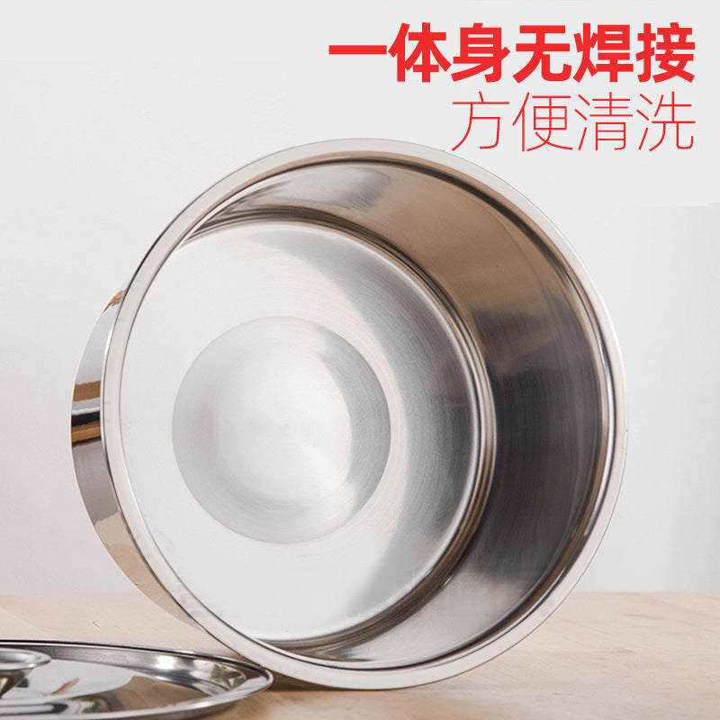 304 stainless steel oil basin deepened and thickened with cover kitchen egg basin large soup basin and washbasin seasoning basin flavor cup basin