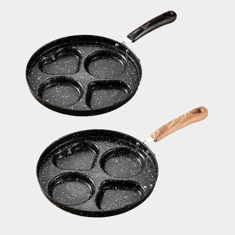 Wow customized medical stone porous frying pan for homeheart smiling face small pan breakfast omelette handy gadget non-stick pan