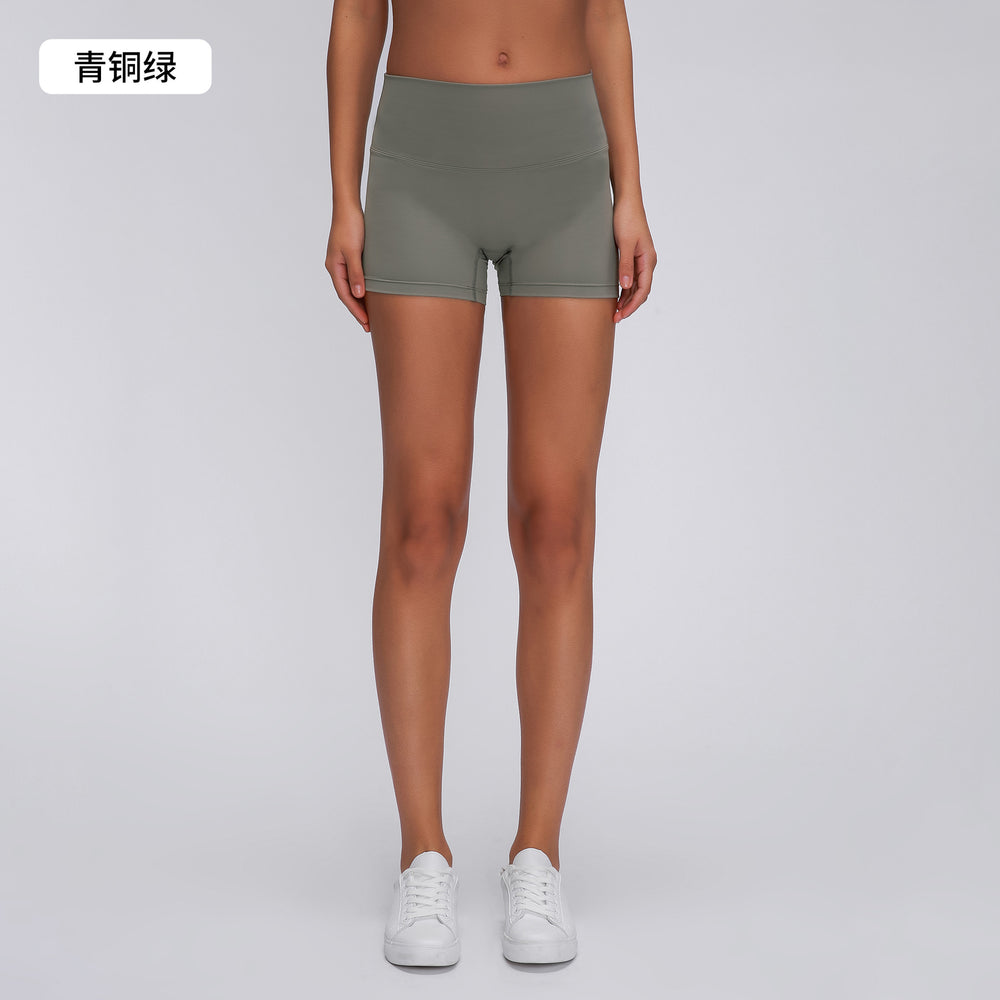 Spring/summer new women's seamless yoga shorts - double-sided brushed training running sports 3/4 length hot pants s2046