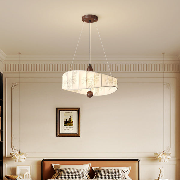 Medieval style restaurant fabric chandelier creative personality Nanyang style Japanese style wabi-sabi style art dining table bar lighting