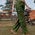 American hot girl fashion cross-border  new washed semi-elastic design stylish denim workwear casual pants for women