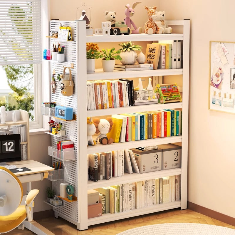 Steel bookshelf floor storage rack - home & kids book organizer, multi-tier wall-mounted storage for living room