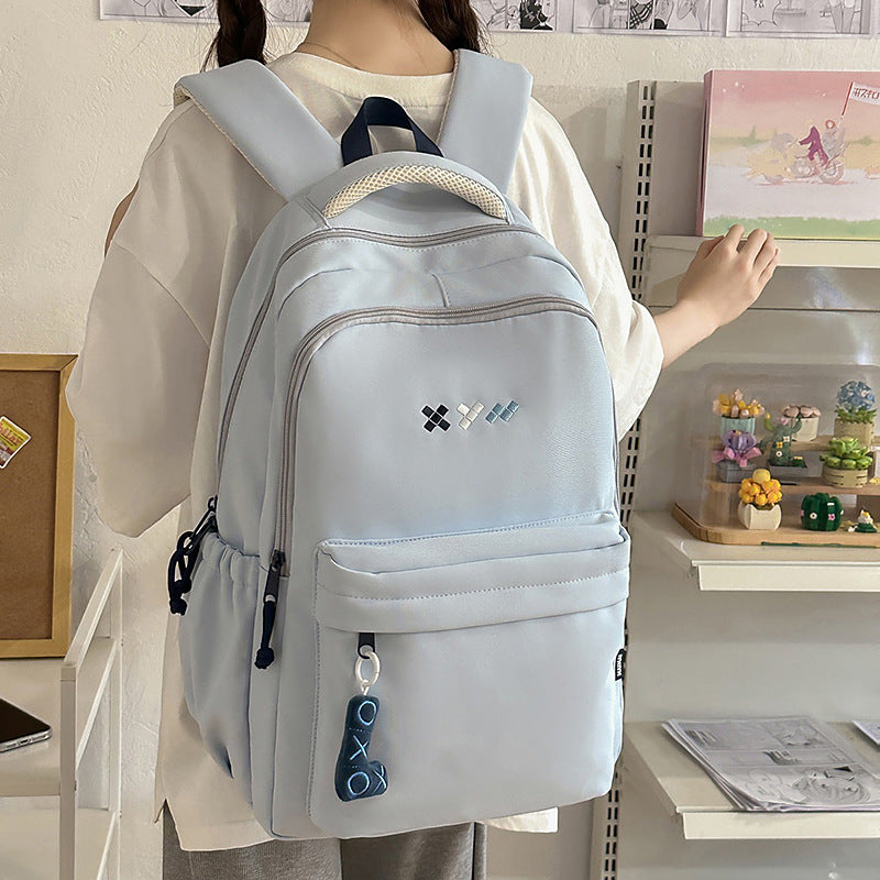New korean-style backpack, high-end design, niche and trendy, versatile backpack for middle school, high school, and college students, large double shoulder bag
