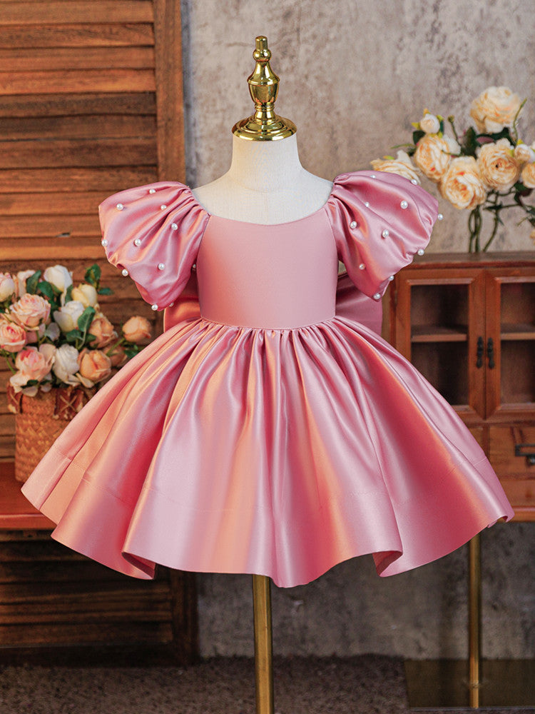 Kids dress princess dress white tutu girl model catwalk dress flower girl little host costume female