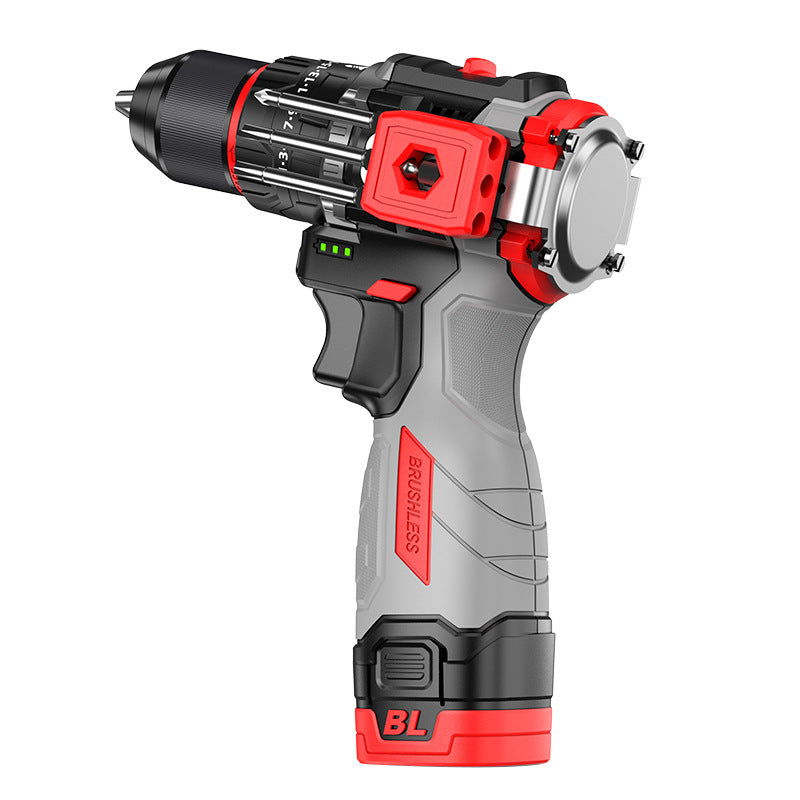 Nanwei brushless knockable electric drill for home electric hand drill electric screwdriver metal ratchet chuck impact lithium electric drill