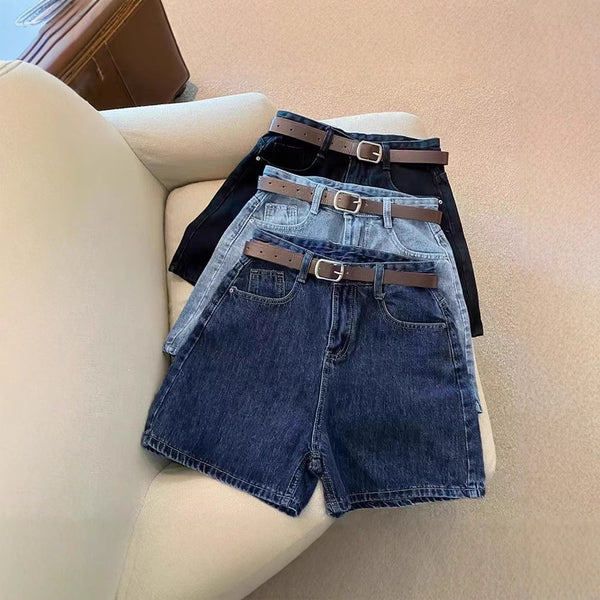 European and American   independent station  large size women's washing water denim shorts