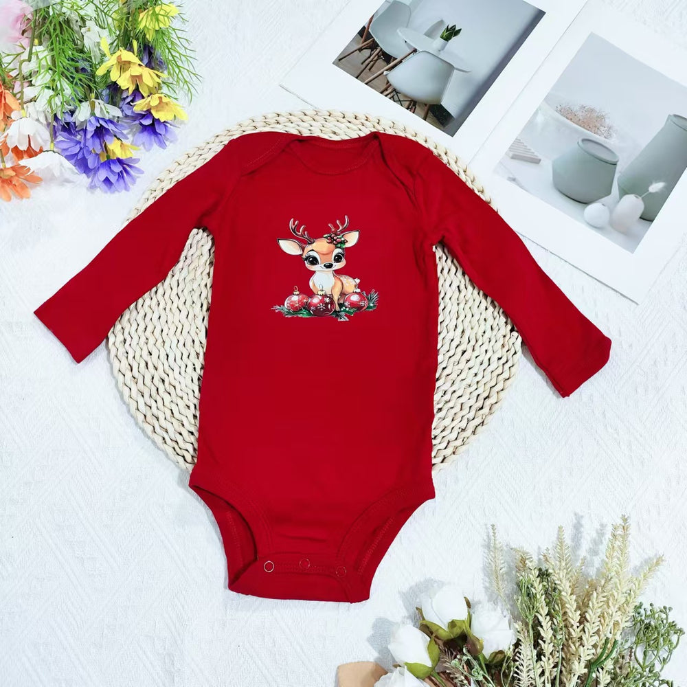 Original overstock: european & american style christmas romper for infants & toddlers - unisex, newborn, 100% cotton, one-piece crawling suit
