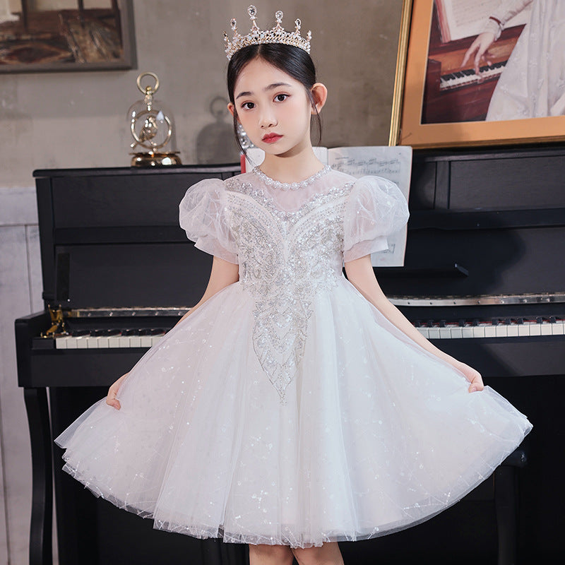 Girls' dresses wedding dresses piano performance flower girl dresses hostess dresses little girls' princess birthday performance outfits new