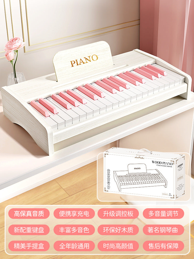 Household wooden mini piano kids electronic keyboard beginner girl baby infant toddler first birthday boy toy gift