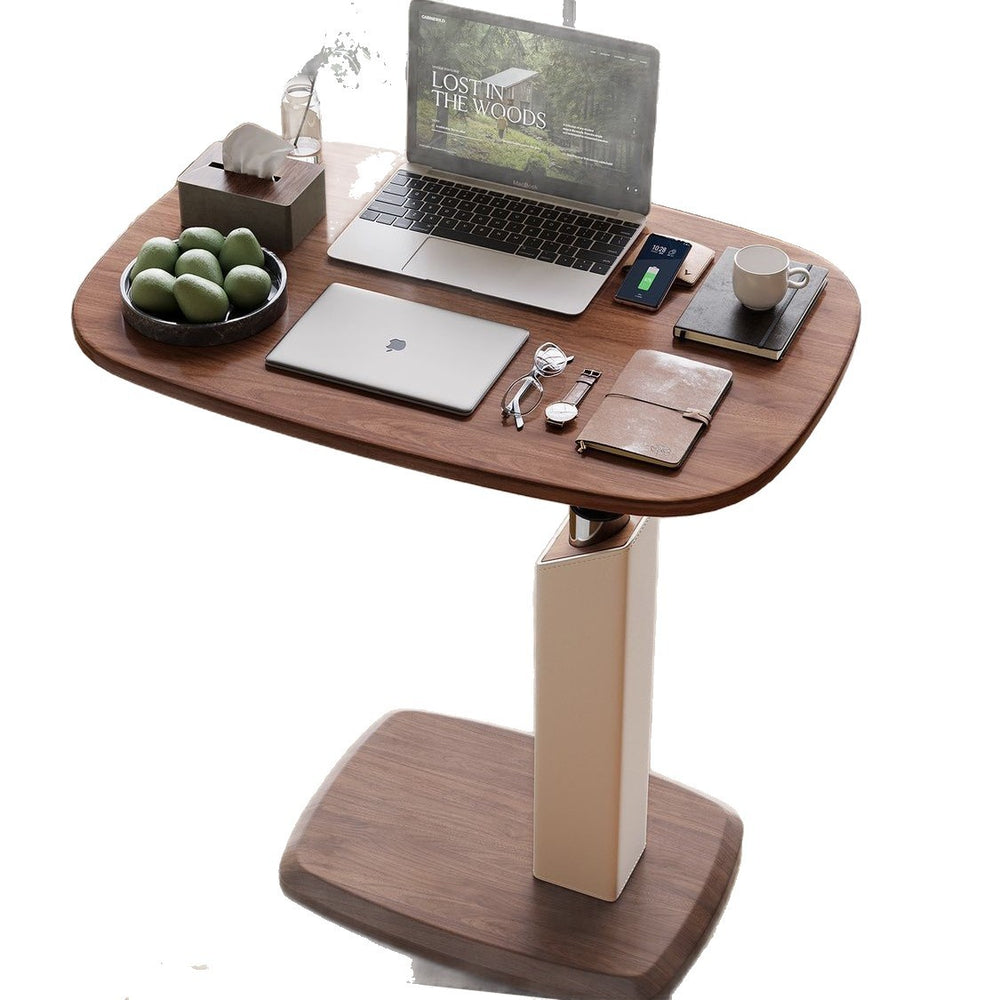 Saddle leather adjustable side table for home bedside table medieval style living room coffee table small table movable bedside computer table