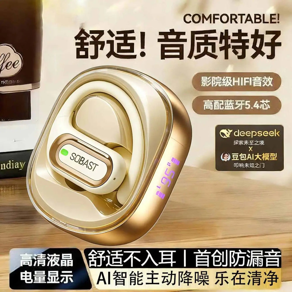 Sobast t03 wireless ai conversation translator bluetooth headset - ultra-high fidelity audio, active noise cancellation, and extended battery life