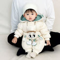 Baby winter outing heattech one-piece haki rompers winter stylethickened one-piece clothes super cute cartoon western style main treasure