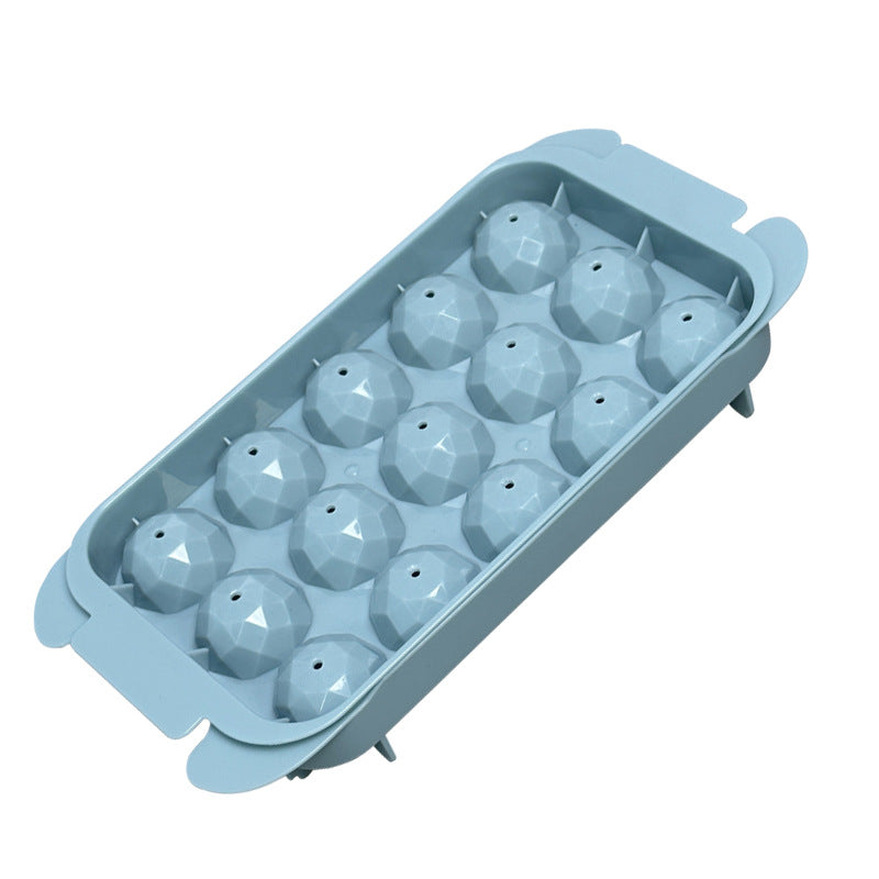 Cross-border ice cube mold, household rhombus ball 15 grid ice compartment ice storage ice Hockey box mold easy demoulding spot