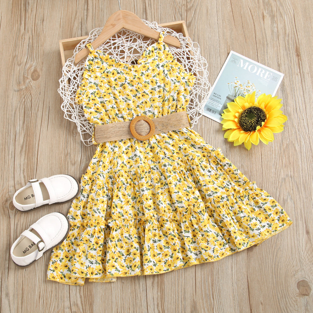 new summer collection: girls' floral sundress - perfect for beach vacations! cross-border exclusive