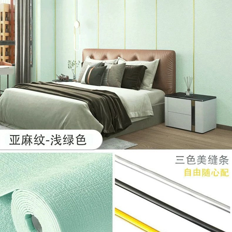 Super thick wallpaper, self-adhesive diatom mud, linen wall sticker, soft and hard wall covering, wall covering, renovation of living room, bedroom background wallpaper