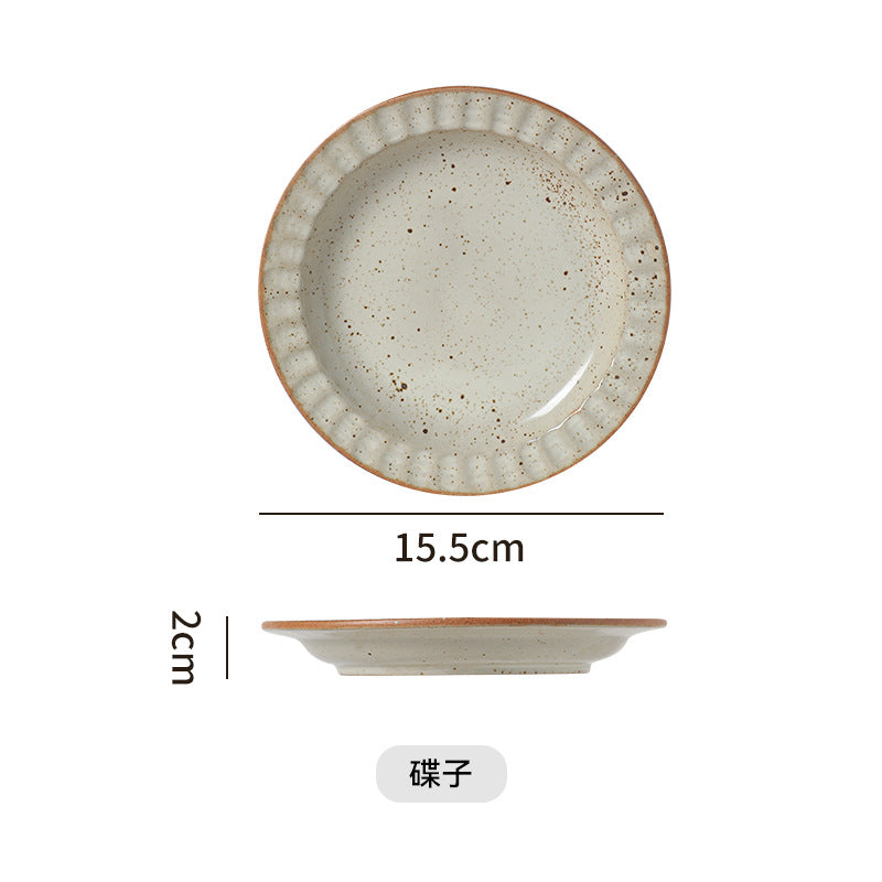 Vintage personalized ceramic striped afternoon tea milk coffee cup hand-painted stoneware mug italian nostalgic style cup and saucer set